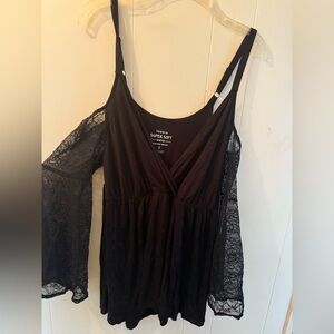 Torrid Black Lace Cold Shoulder Women's Top